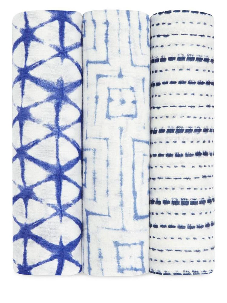 商品aden + anais|Baby's Set of Three Indigo Shibori Swaddle,价格¥335,第1张图片