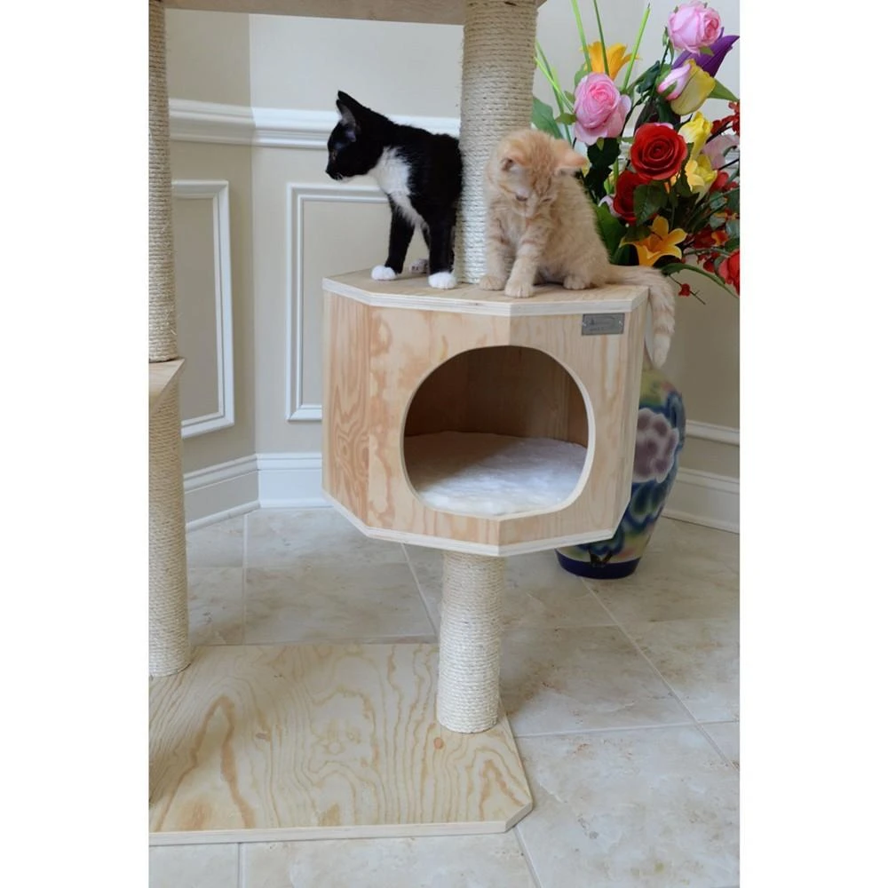 54" Real Wood Premium Scots Pine, 3-Level Cat Tree With Perch & Condo 商品