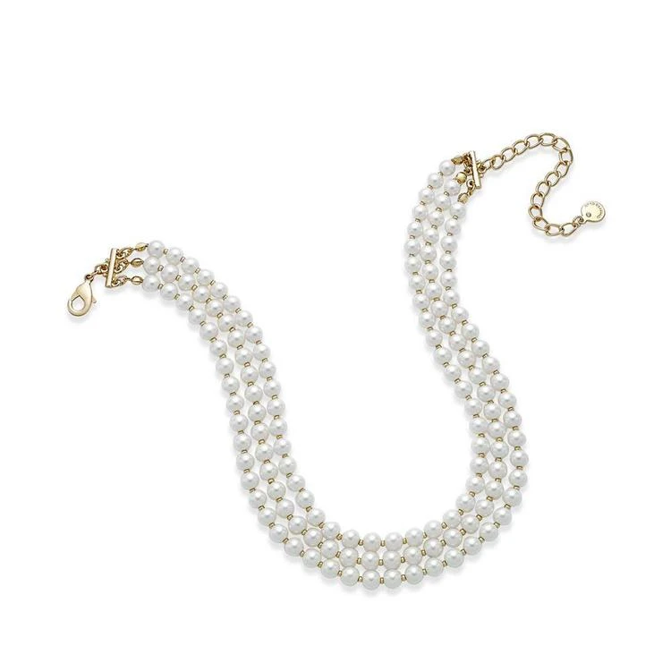 商品Charter Club|Gold-Tone Three-Row Imitation Pearl Choker Necklace, Created for Macy's,价格¥189,第1张图片