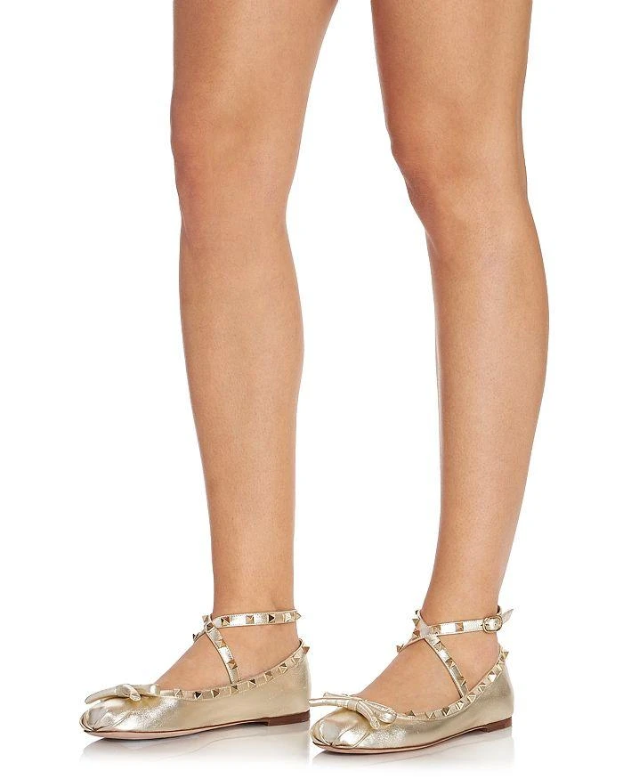 商品Valentino|Women's Embellished Ankle Strap Ballet Flats,价格¥6970,第2张图片详细描述
