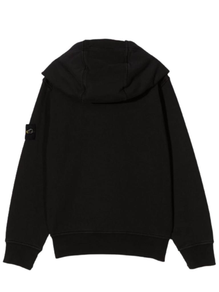 商品Stone Island Junior|Stone Island Junior Black Cotton Hoodie,价格¥1158,第4张图片详细描述