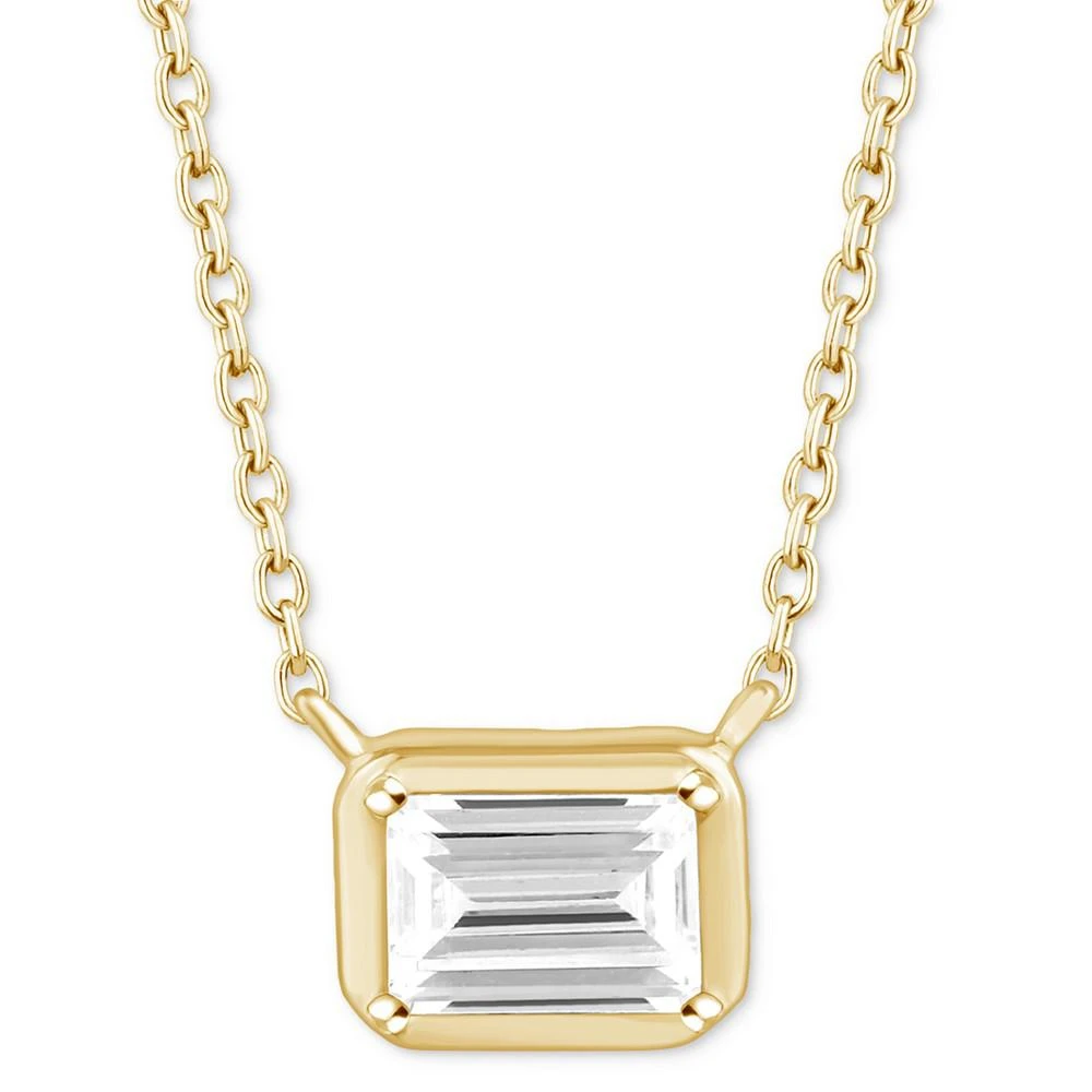 商品Macy's|Diamond Emerald-Cut Solitaire 18" Pendant Necklace (1/3 ct. t.w.) in 14k Gold,价格¥14202,第1张图片