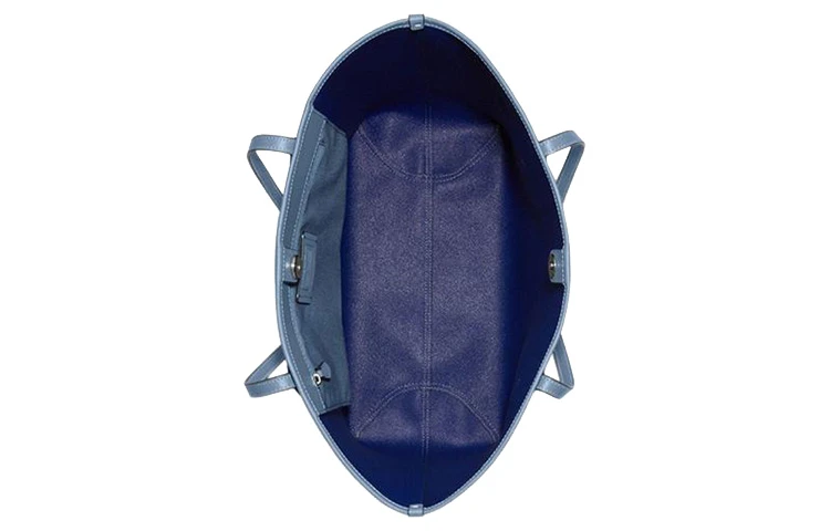 商品[国内直发] Coach|蔻驰 City 33 经典老花印花内置拉链 人造革 托特包Tote包购物袋单肩手提包 大号 女款 粉笔白色拼靛蓝色,价格¥1905,第4张图片详细描述
