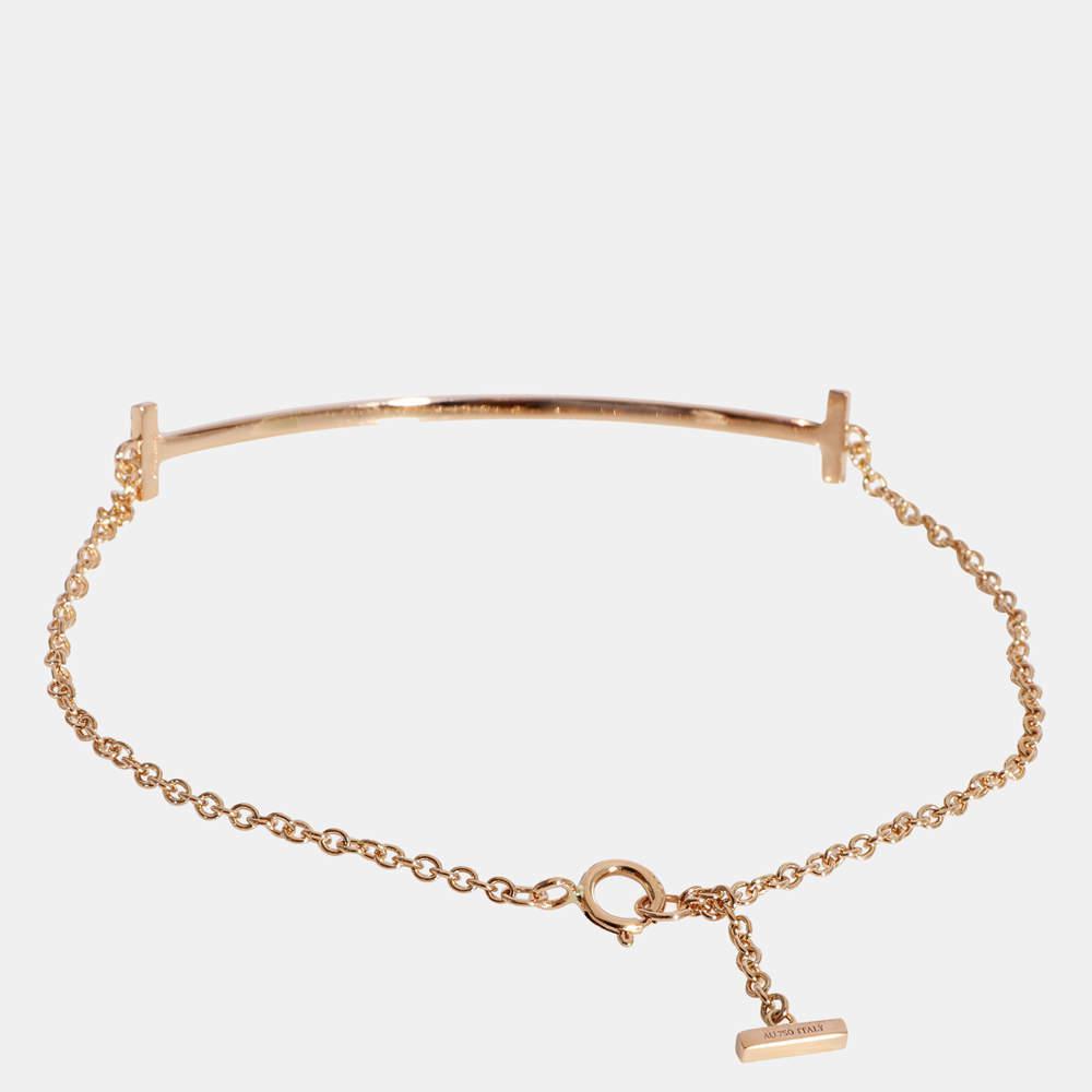 商品[二手商品] Tiffany & Co.|Tiffany & Co. Tiffany T Smile Bracelet in 18k Rose Gold 0.12 CTW,价格¥15044,第5张图片详细描述