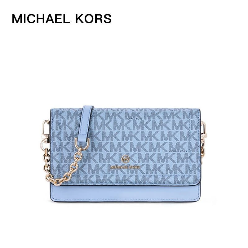 商品[国内直发] Michael Kors|MK 女包 迈克·科尔斯（MICHAEL KORS） 蓝色皮质单肩挎包 32H1GT9C5V PALE BLUE,价格¥1162,第1张图片