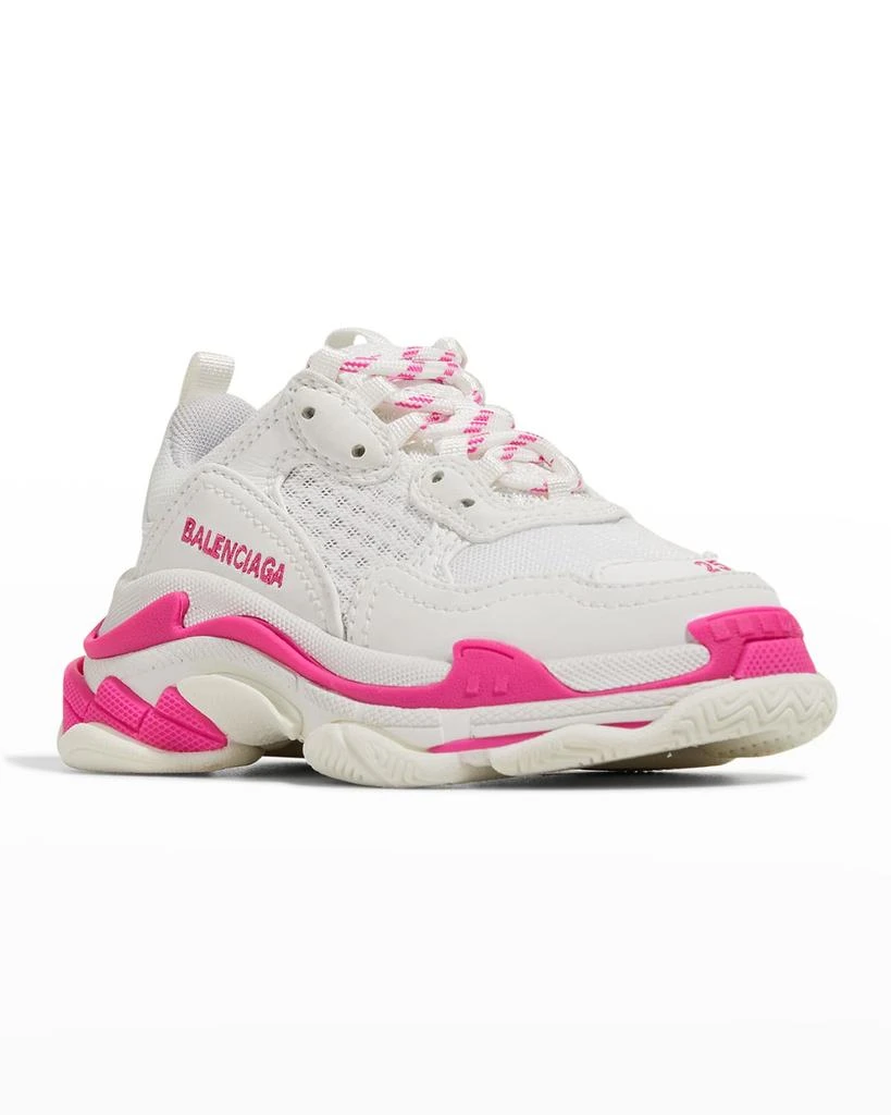 商品Balenciaga|Girl's Triple S Tonal Mix-Media Chunky Sneakers, Baby/Toddler/Kids,价格¥1838,第2张图片详细描述