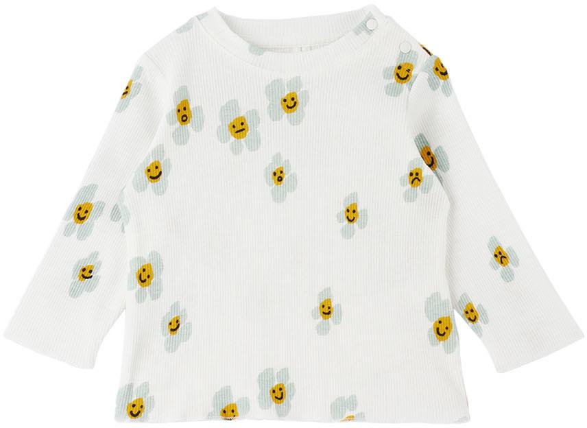 Baby White Daisy Long Sleeve T-Shirt商品第1张图片规格展示