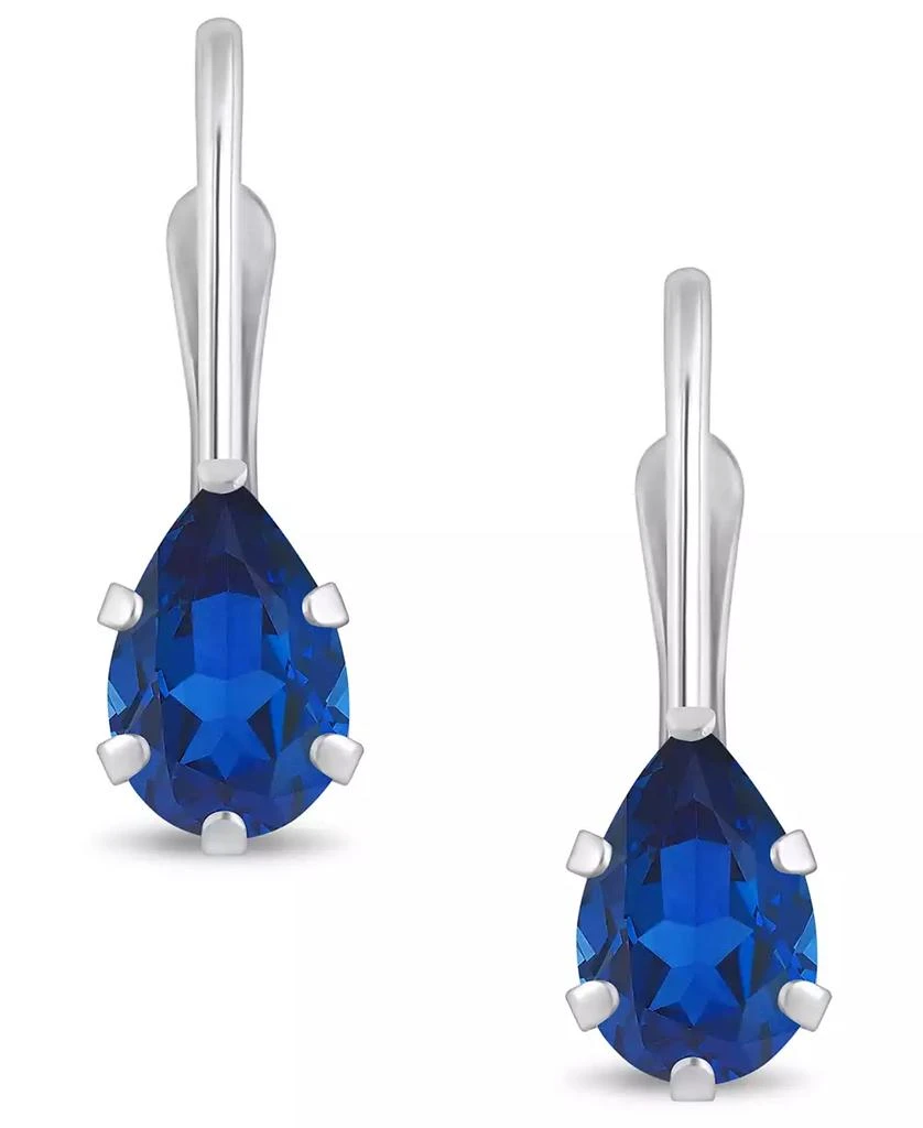 商品Macy's|Gemstone Leverback Earrings in 10K White Gold,价格¥1238,第3张图片详细描述