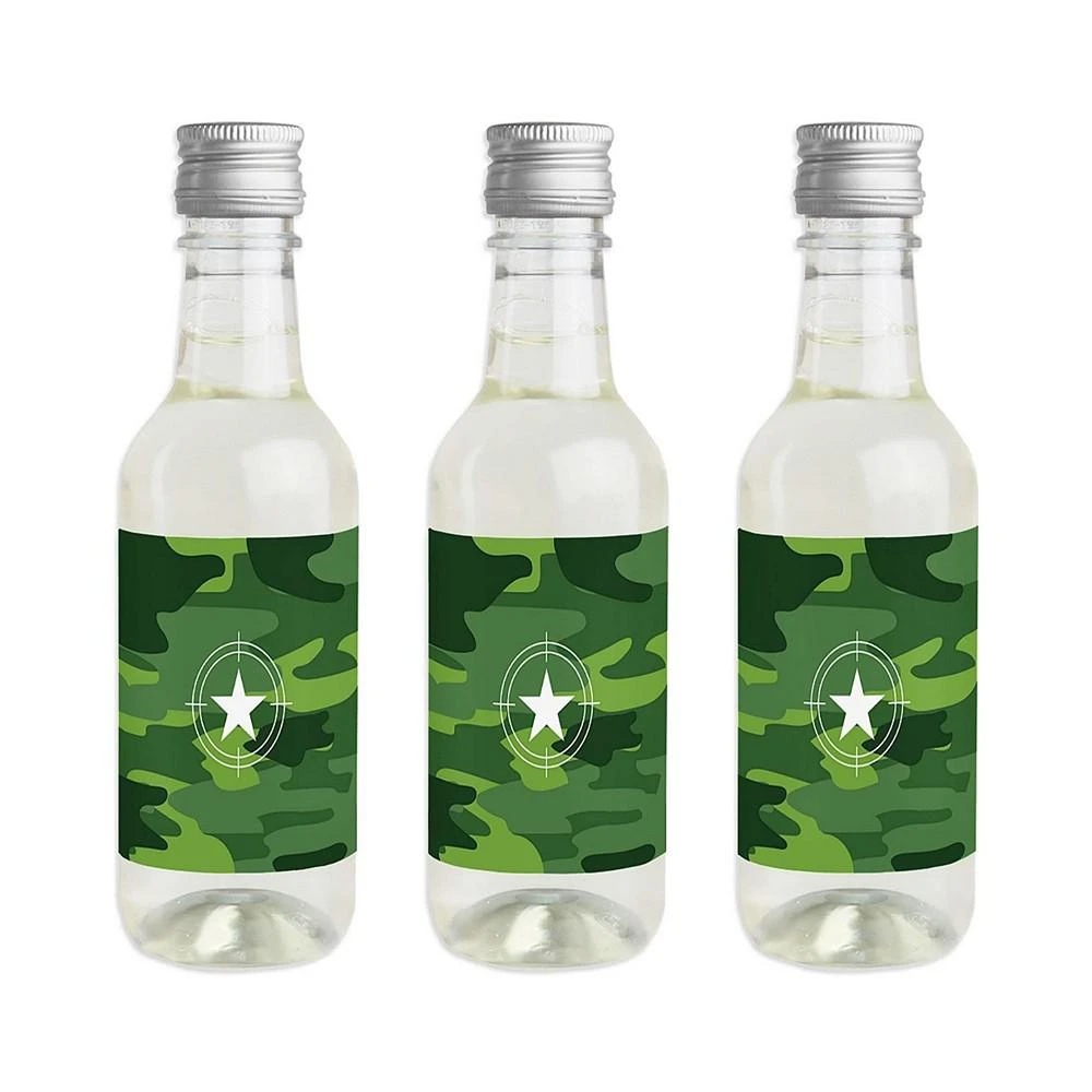 商品Big Dot of Happiness|Camo Hero - Mini Wine Bottle Stickers - Army Military Party Favor Gift - 16 Ct,价格¥97,第1张图片