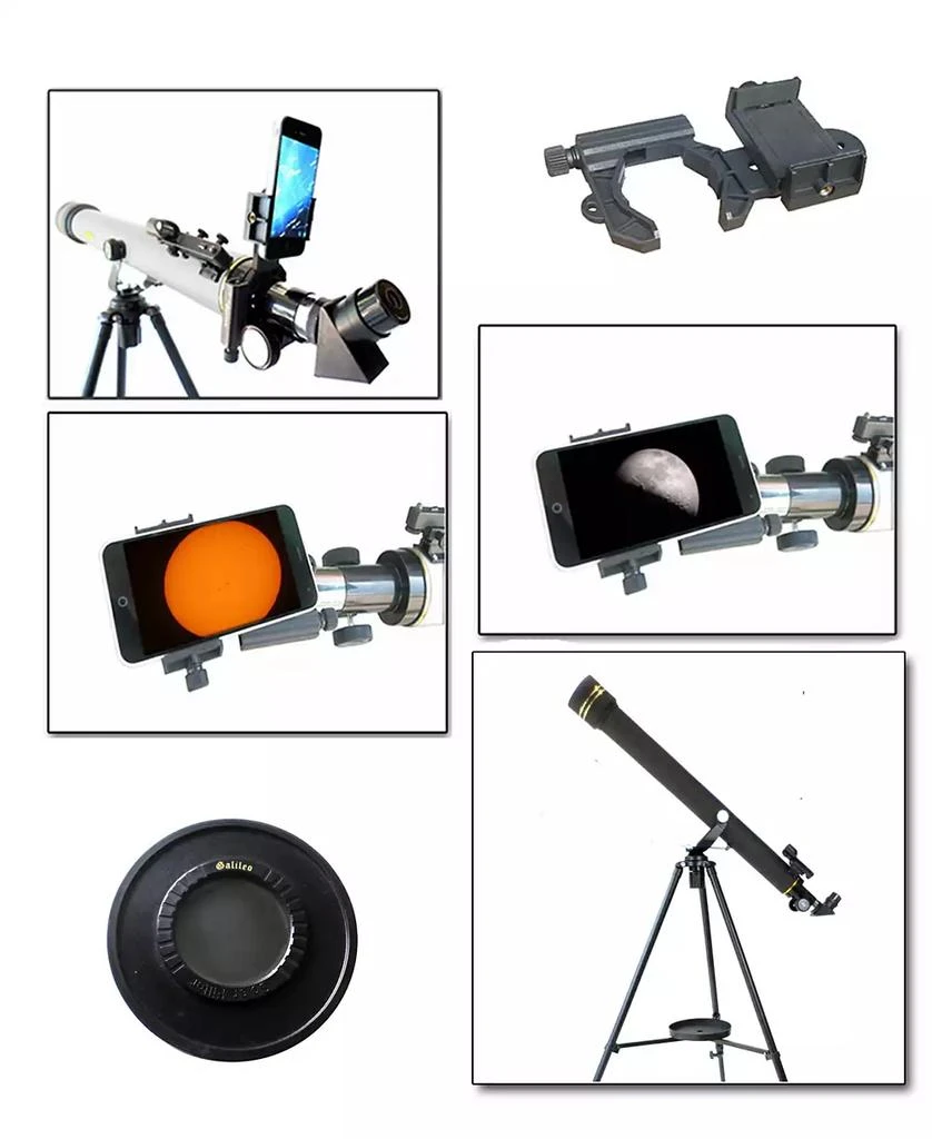商品Galileo|700mm x 60mm Day and Night Telescope Kit Plus Smartphone Adapter and Solar Filter Cap,价格¥4059,第2张图片详细描述