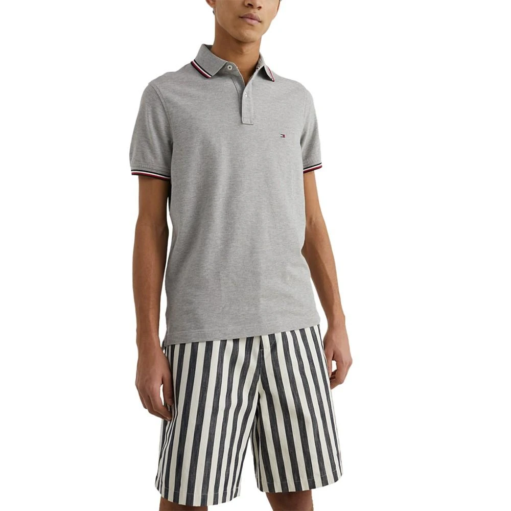 商品Tommy Hilfiger|Men's Tipped Slim Fit Short Sleeve Polo Shirt,价格¥241,第5张图片详细描述