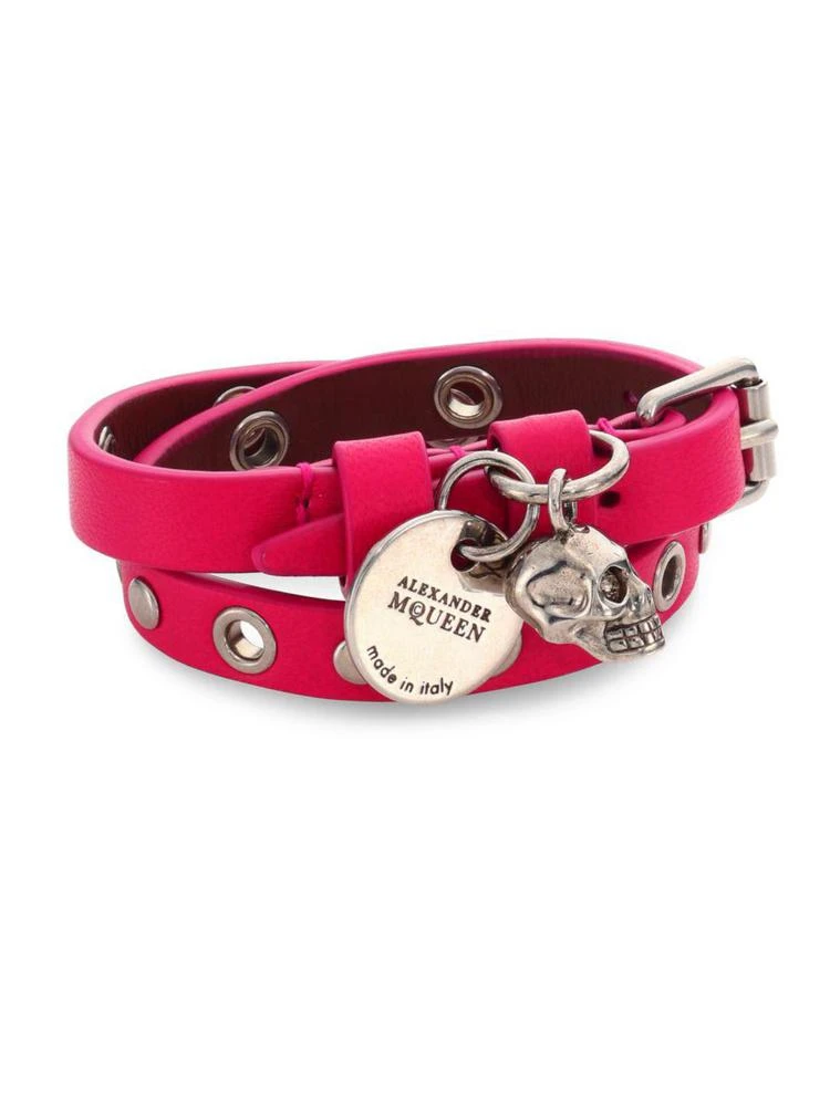 商品Alexander McQueen|Double-Wrap Leather Bracelet,价格¥2962,第1张图片