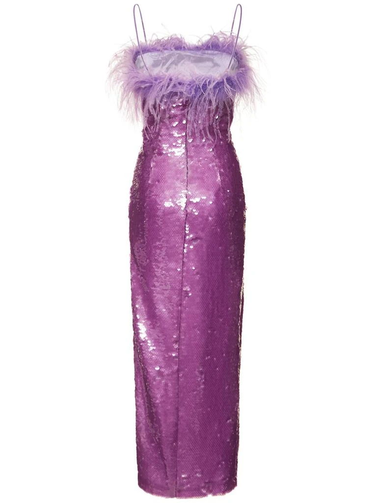 商品GIUSEPPE DI MORABITO|Sequined Midi Dress W/ Feathers,价格¥3501,第4张图片详细描述