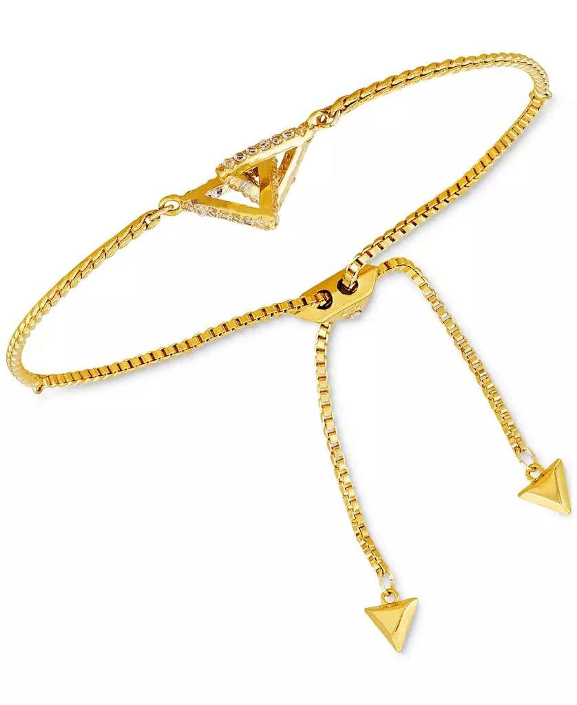 商品GUESS|14k Gold-Plated Pavé Linked Triangle Slider Bracelet,价格¥216,第2张图片详细描述