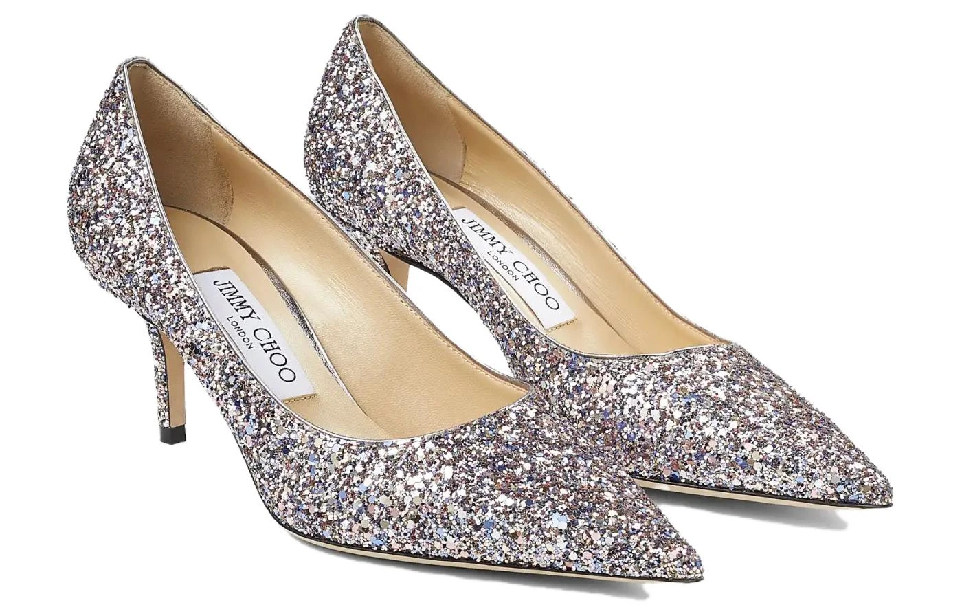 商品[国内直发] Jimmy Choo|LOVE 65 梦幻星河闪粉面料 细跟 高跟鞋婚鞋 6.5cm 女款 缤彩混色,价格¥3942,第4张图片详细描述