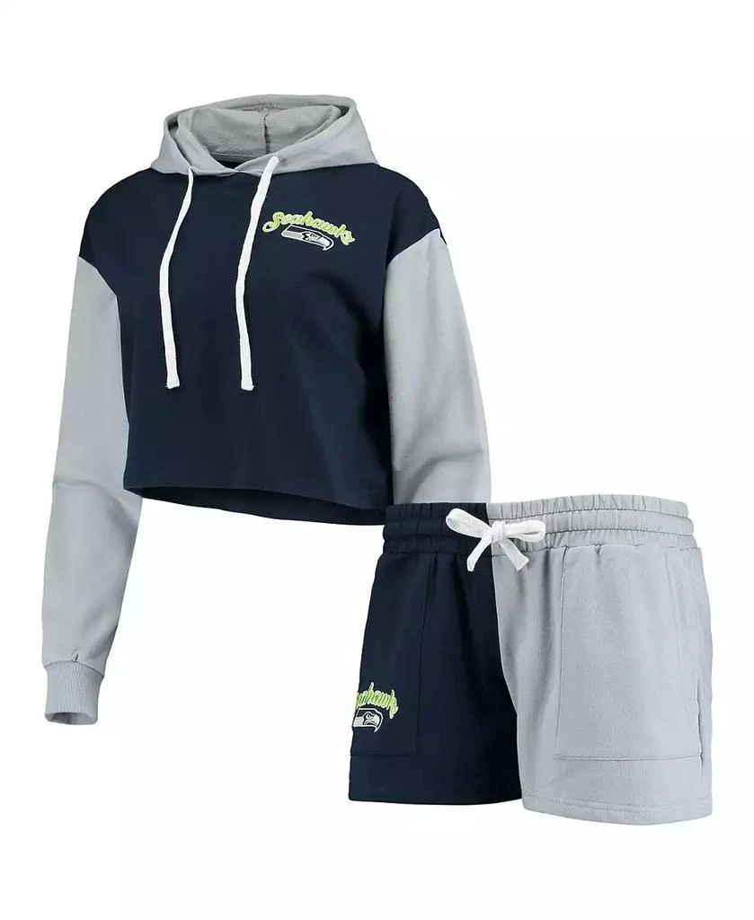 商品FOCO|Women's College Navy, Neon Green Seattle Seahawks Color-Block Lounge Set,价格¥449,第1张图片