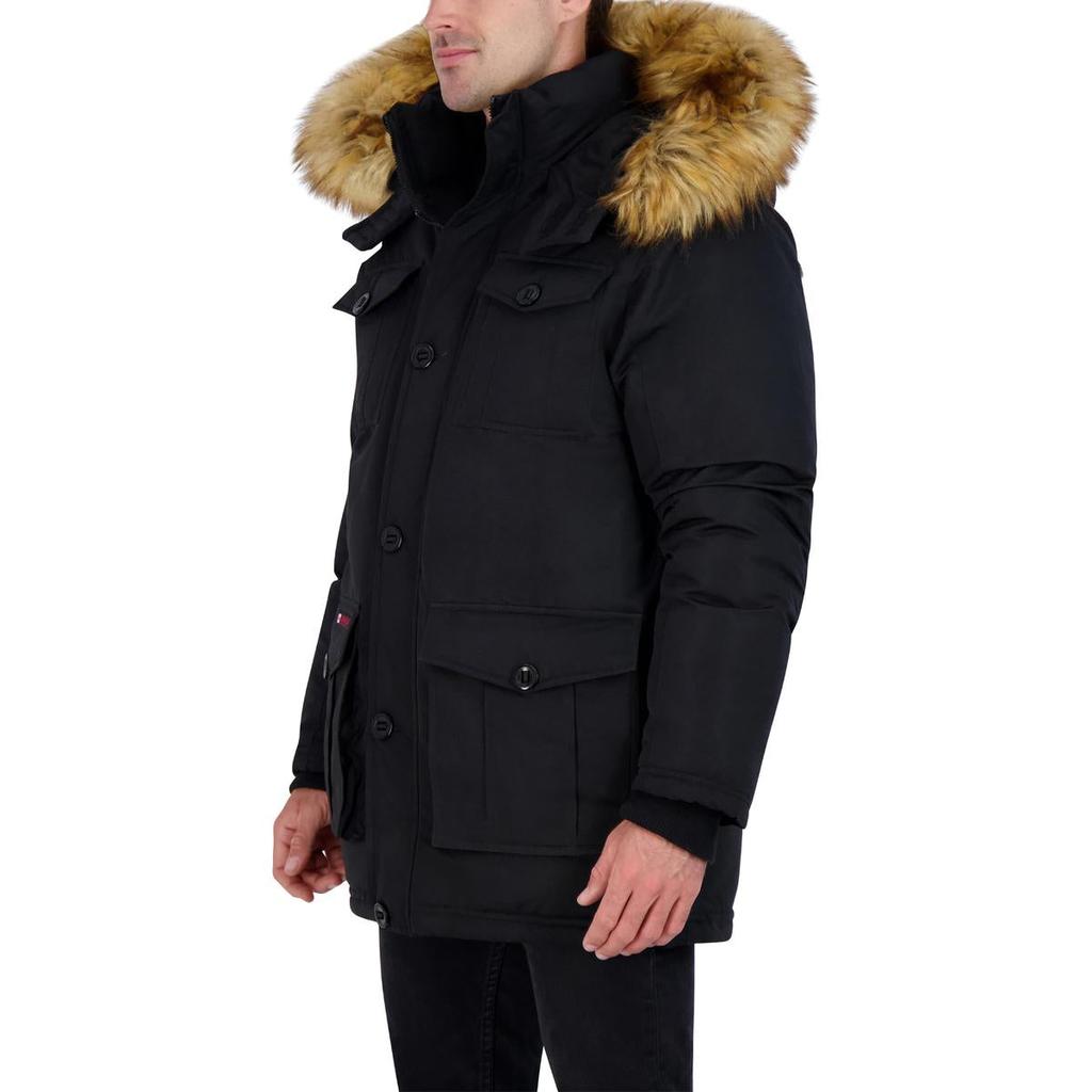 Mens Faux Fur Heavyweight Parka Coat商品第5张图片规格展示