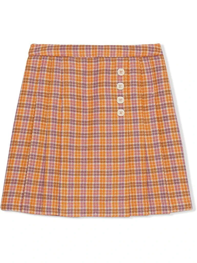 商品Gucci|Childrens Check Wool Skirt,价格¥3728,第1张图片