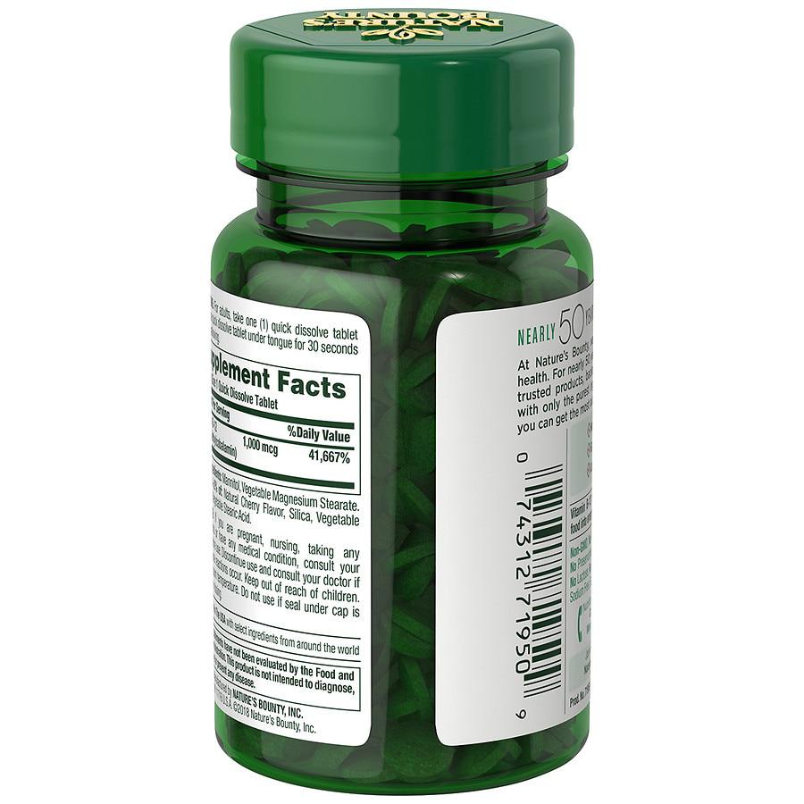 Vitamin B-12 Methylcobalamin Tablets, 1000 mcg商品第2张图片规格展示