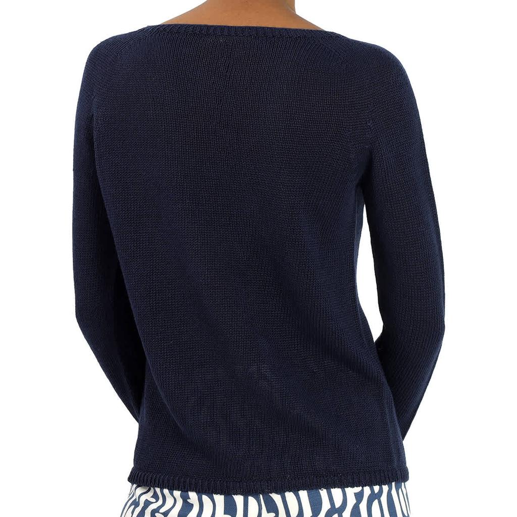 Max Mara Ladies Navy Giolino Linen Boatneck Sweater, Size X-Large商品第3张图片规格展示