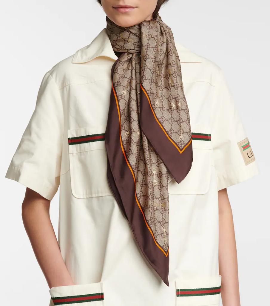 商品Gucci|GG printed silk scarf,价格¥3068,第4张图片详细描述