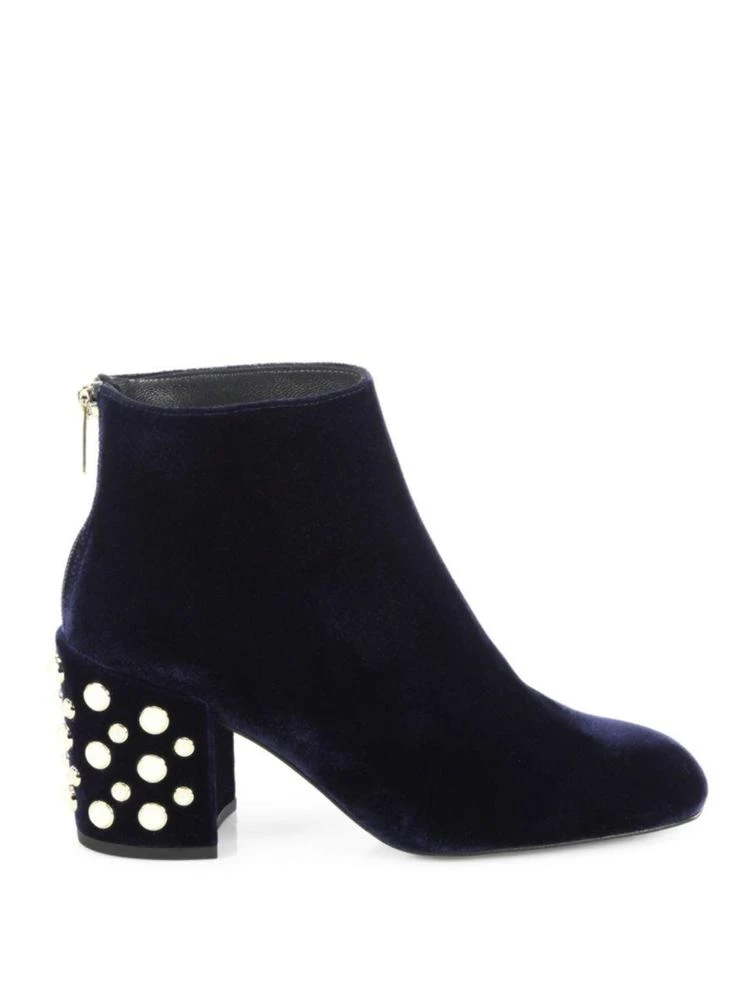 商品Stuart Weitzman|Pearl Bacari Velvet Block Heel Booties,价格¥1724,第5张图片详细描述