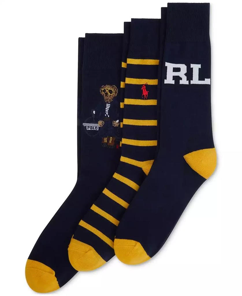 商品Ralph Lauren|Men's 3-Pk. Denim Bear Slack Socks Gift Set,价格¥166,第2张图片详细描述