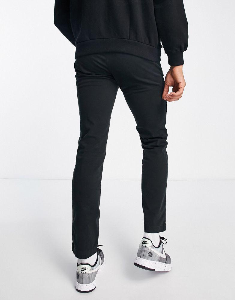 Calvin Klein slim fit garment dyed chinos with belt in black商品第2张图片规格展示