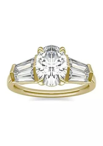 商品Charles & Colvard|Colvard Charles Colvard 3.26 Ct. T.w. Lab Created Oval Moissanite Five Stone Engagement Ring In 14K Gold,价格¥12515,第1张图片