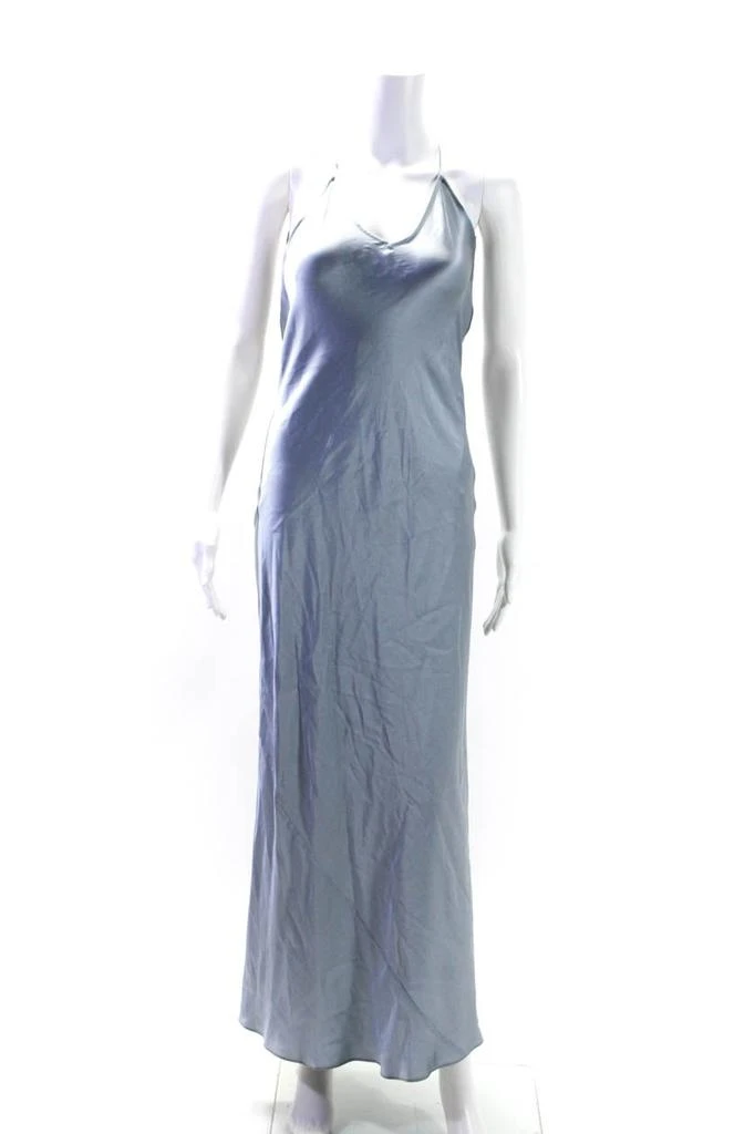 商品[二手商品] OLIVIA VON HALLE|Womens Silk V Neck A Line Slip Dress Ice Blue,价格¥1430,第1张图片