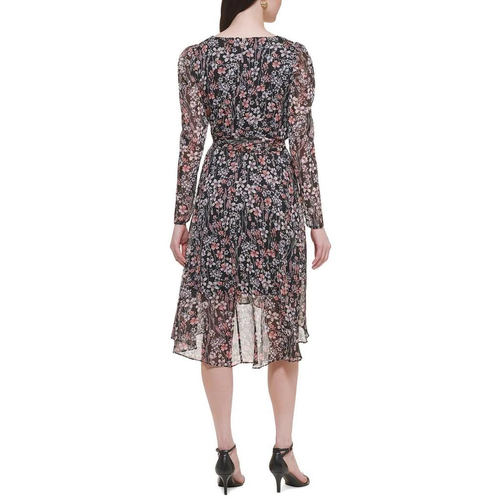 商品Tommy Hilfiger|Tommy Hilfiger Womens Petites Chiffon Floral Midi Dress,价格¥151,第2张图片详细描述