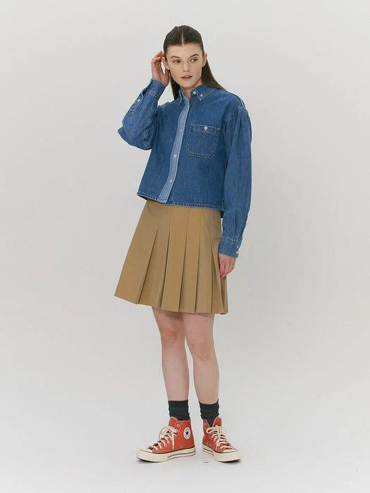 商品A.T.CORNER|Chino Pleated Mini Skirt_Beige,价格¥925,第1张图片