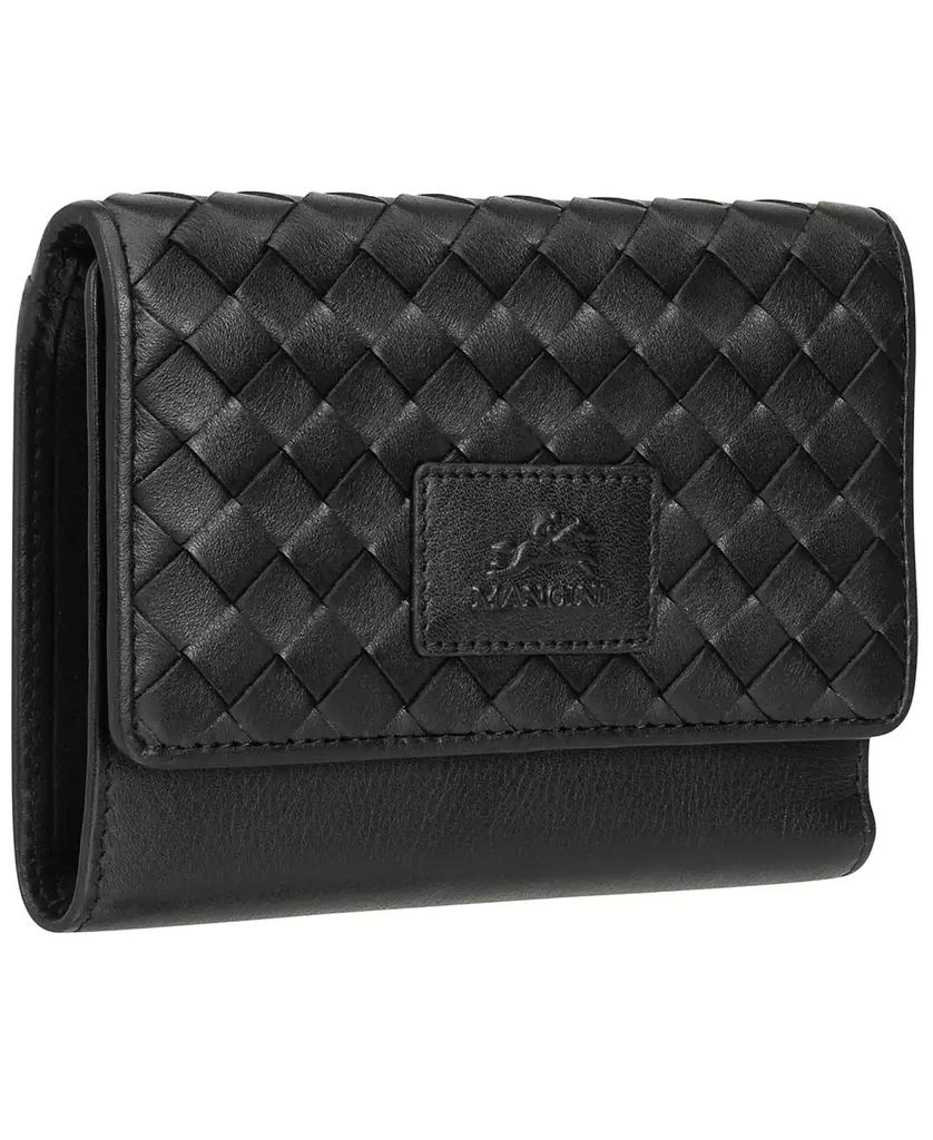 商品Mancini Leather Goods|Women's Basket Weave Collection RFID Secure Mini Clutch Wallet,价格¥579,第2张图片详细描述