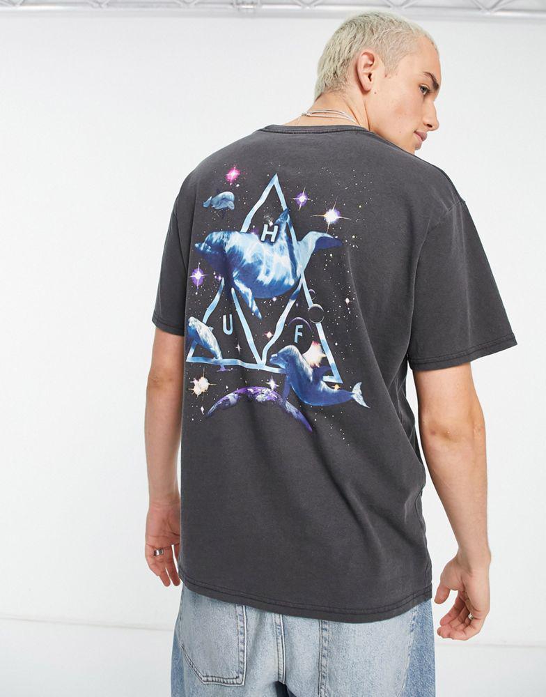 商品HUF|HUF space dolphins backprint t-shirt in black,价格¥414,第1张图片