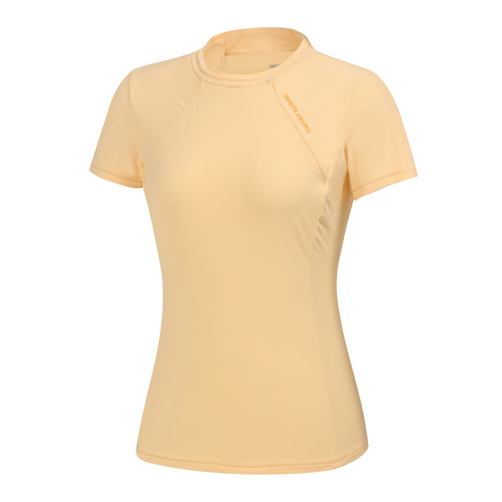 【享贝家】DESCENTE 迪桑特 纯色侧肩小标短袖T恤 橘色 SM322PTS71-ORNG（现采购商品，下单后12天内发货）商品第1张图片规格展示