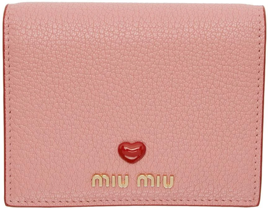 商品Miu Miu|Pink Pebbled 爱心钱包,价格¥3275,第1张图片