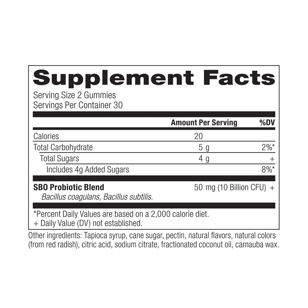 商品Ancient Nutrition|SBO Probiotics Summer ’23 Insert | Gummies Berry (60 Gummies),价格¥214,第2张图片详细描述