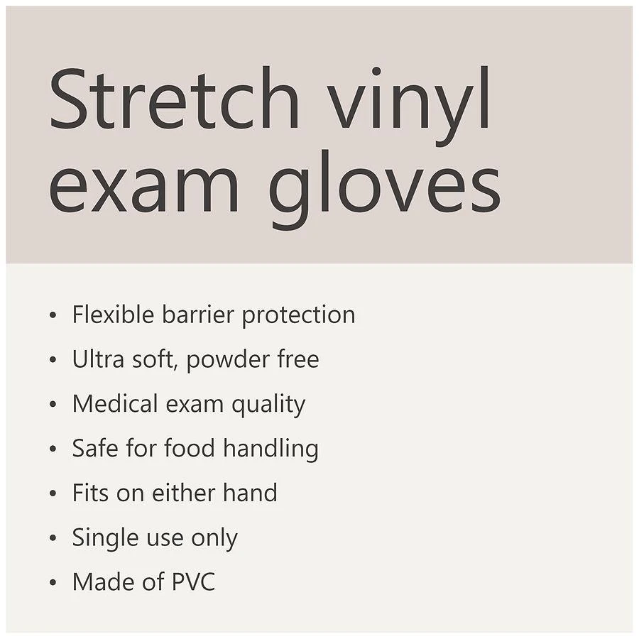 商品Walgreens|Stretch Vinyl Exam Gloves L,价格¥83,第5张图片详细描述