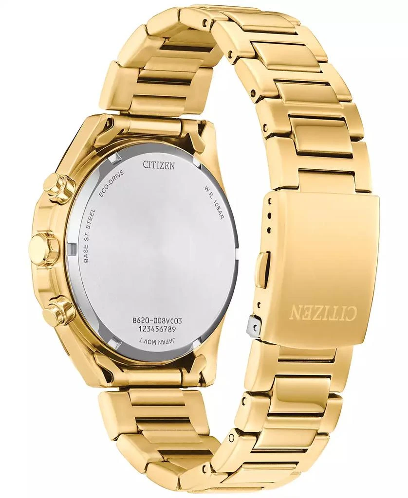 商品Citizen|Eco-Drive Men's Chronograph Gold-Tone Stainless Steel Bracelet Watch 41mm,价格¥4122,第3张图片详细描述