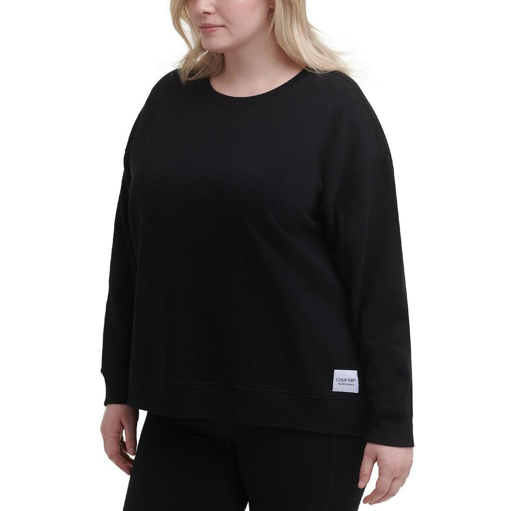 Calvin Klein Performance Womens Plus Fleece Pullover Sweatshirt商品第2张图片规格展示