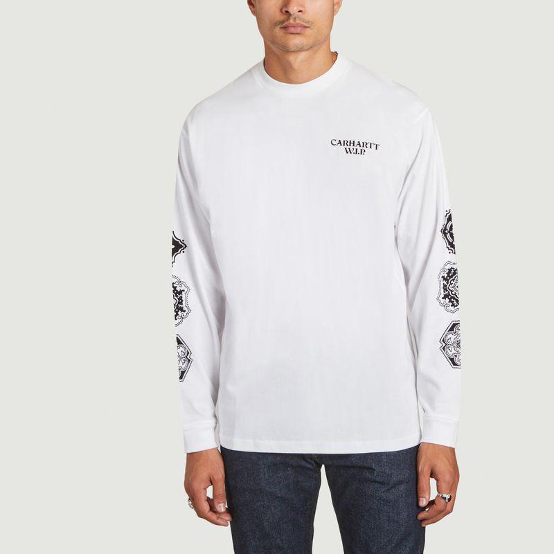 L/S Scope T-Shirt in organic cotton White Black Carhartt WIP商品第1张图片规格展示