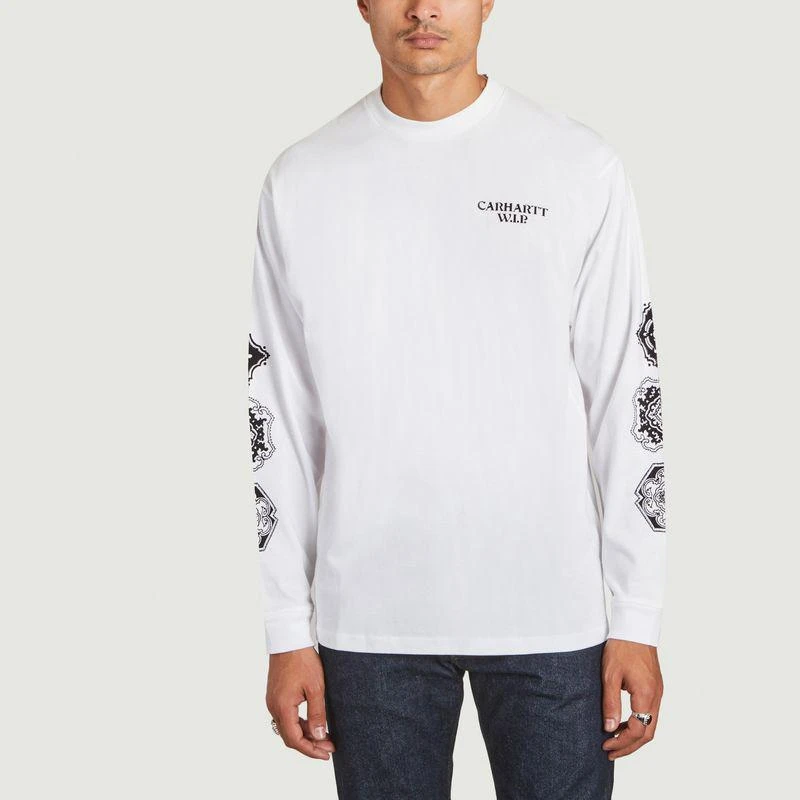 商品Carhartt|L/S Scope T-Shirt in organic cotton White Black Carhartt WIP,价格¥204,第1张图片