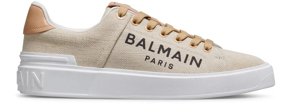 商品Balmain|B-Court Balmain 标识印花帆布运动鞋,价格¥5633,第1张图片