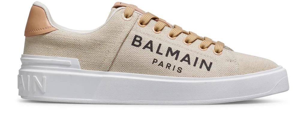 商品Balmain|B-Court Balmain 标识印花帆布运动鞋,价格¥3531,第1张图片