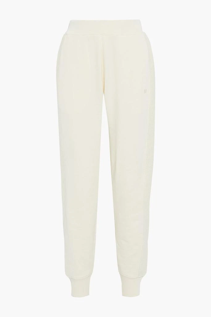 商品Helmut Lang|Ribbed knit-paneled French cotton-terry track pants,价格¥810,第1张图片