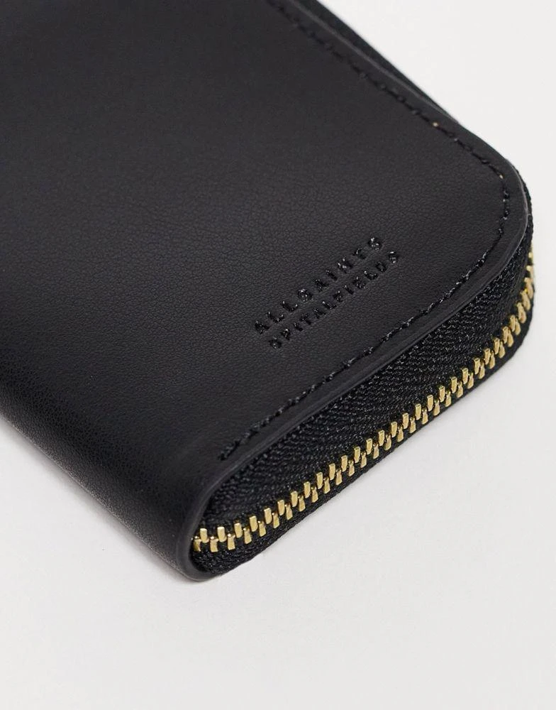 商品ALL SAINTS|AllSaints Lottie leather card holder in shiny black,价格¥253,第3张图片详细描述