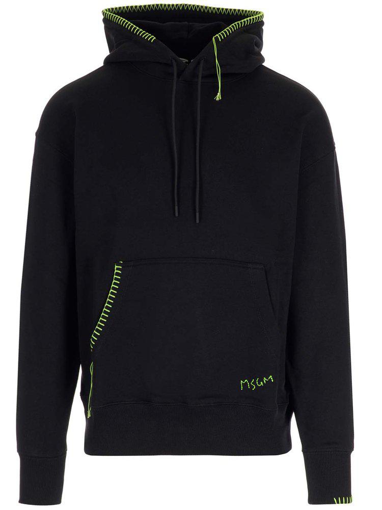 MSGM Drawstring Long-Sleeved Hoodie商品第1张图片规格展示