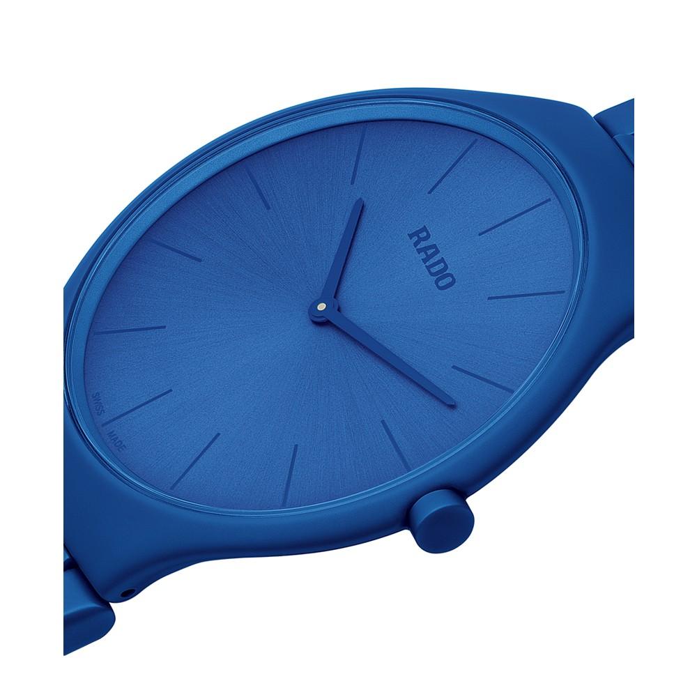 Unisex Swiss True Thinline Les Couleurs Le Corbusier Blue High-Tech Ceramic Bracelet Watch 39mm商品第7张图片规格展示