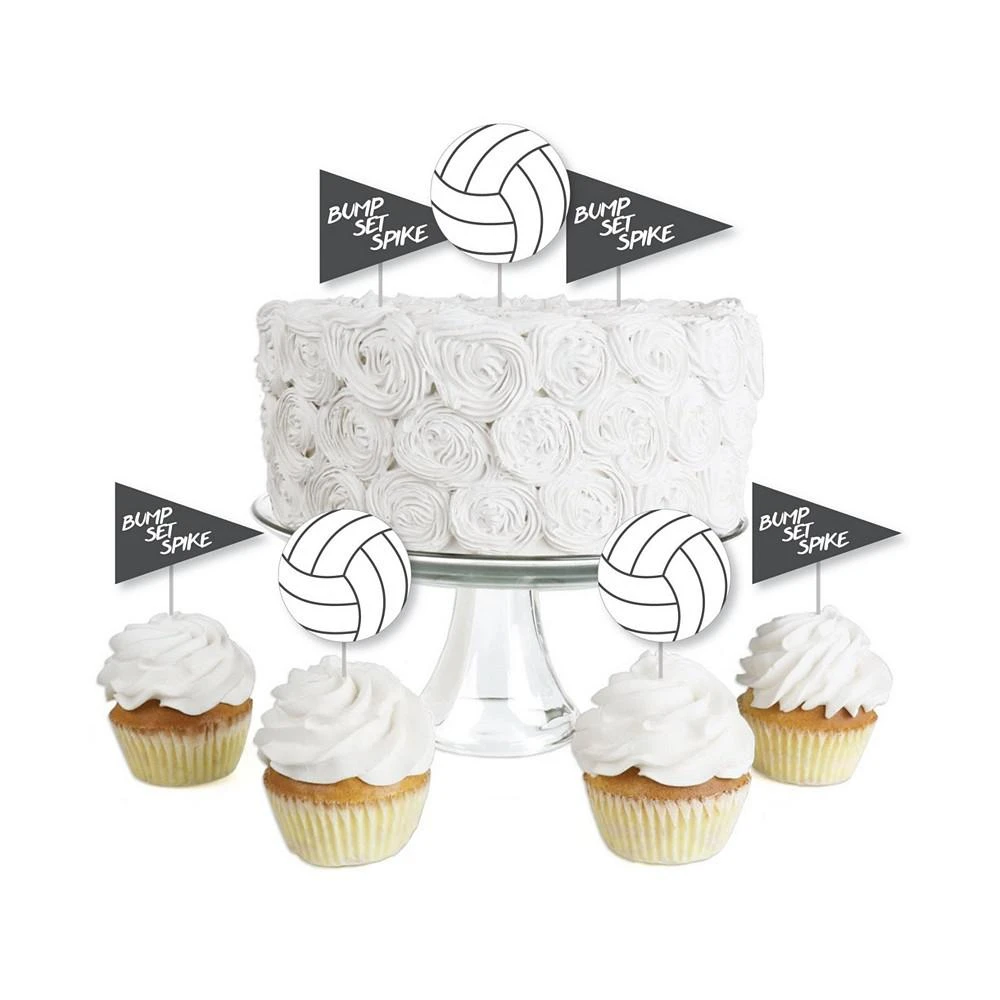 商品Big Dot of Happiness|Bump, Set, Spike - Volleyball - Dessert Cupcake Toppers - Treat Picks - 24 Ct,价格¥119,第1张图片