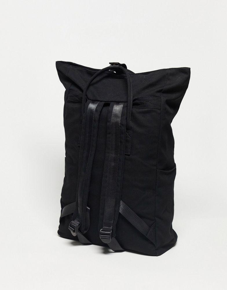 ASOS DESIGN canvas backpack with laptop compartment in black商品第2张图片规格展示